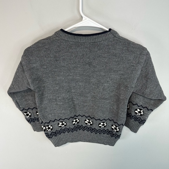 Youth Big Bear Graphic Knit Sweater Soccer Grey by Polar Size 4 Small - Picture 2 of 8